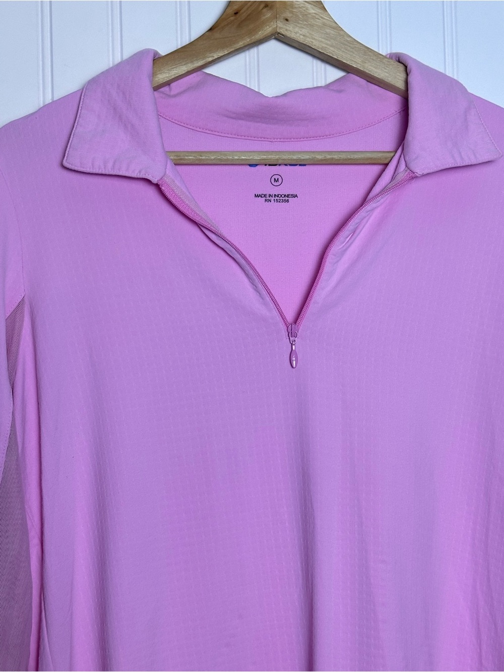 IBKUL Womens Long Sleeve Mock Solid Top in Candy Pink Outdoors UPF 50+ - Picture 6 of 9